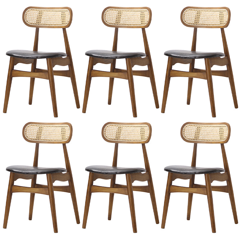 Oak Solid Wood Dining Side Chair Contemporary Armless Dining Chairs