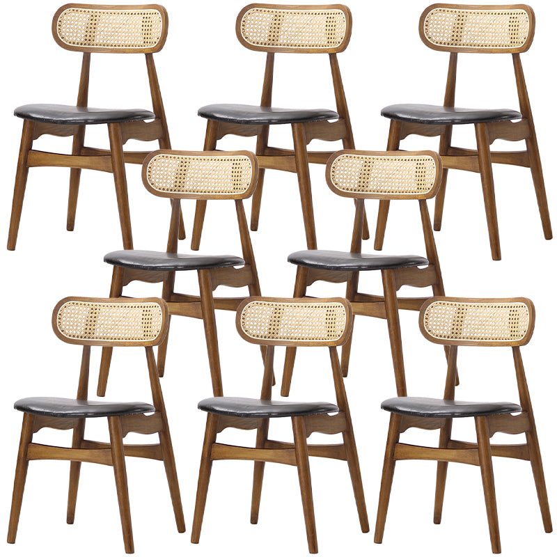 Oak Solid Wood Dining Side Chair Contemporary Armless Dining Chairs