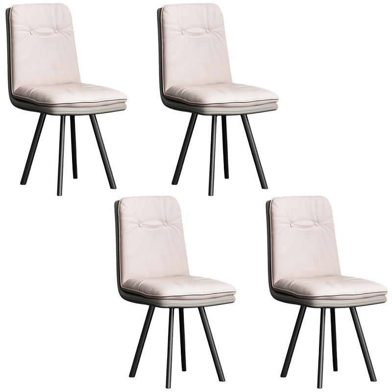 Modern Armless Dining Chairs Faux Leather Parsons Dining Side Chair
