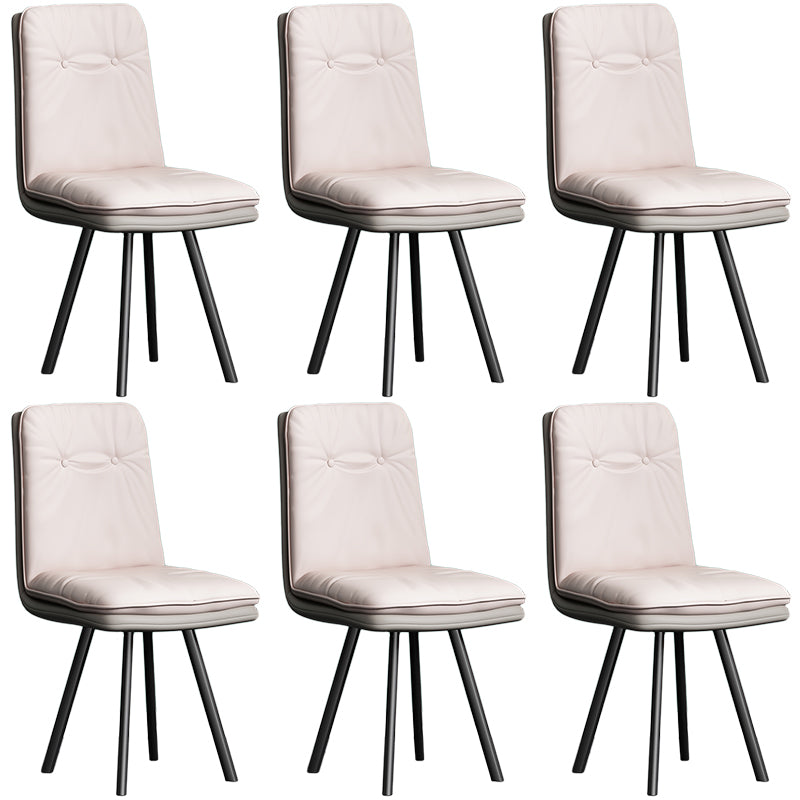 Modern Armless Dining Chairs Faux Leather Parsons Dining Side Chair