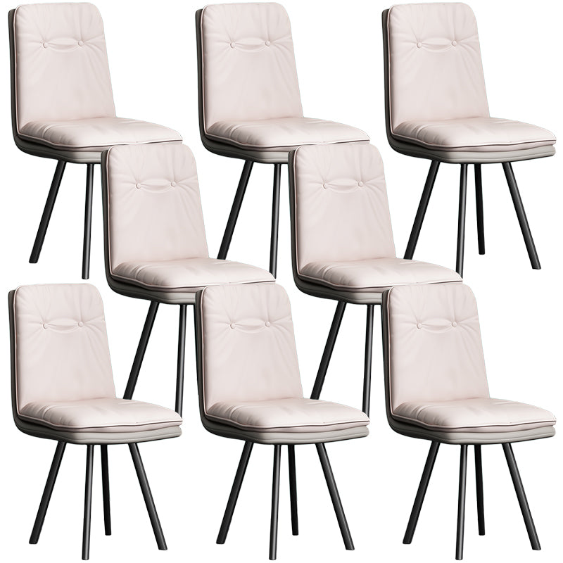 Modern Armless Dining Chairs Faux Leather Parsons Dining Side Chair