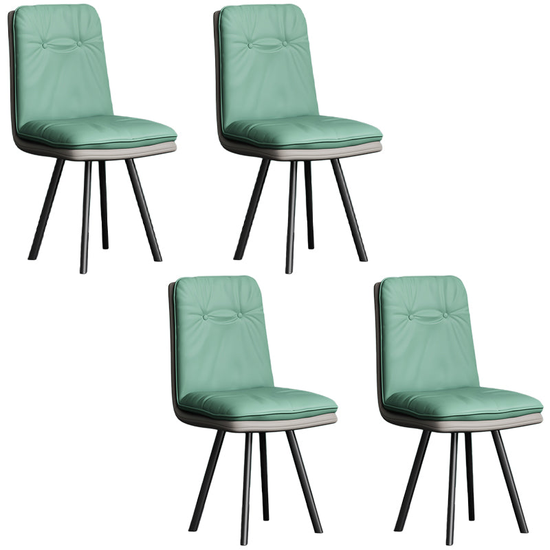 Modern Armless Dining Chairs Faux Leather Parsons Dining Side Chair