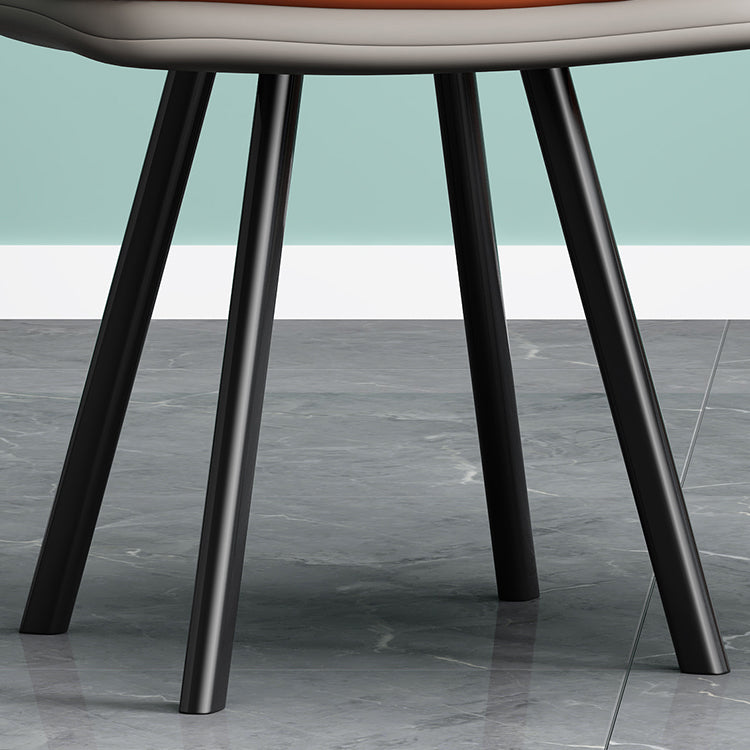 Modern Armless Dining Chairs Faux Leather Parsons Dining Side Chair