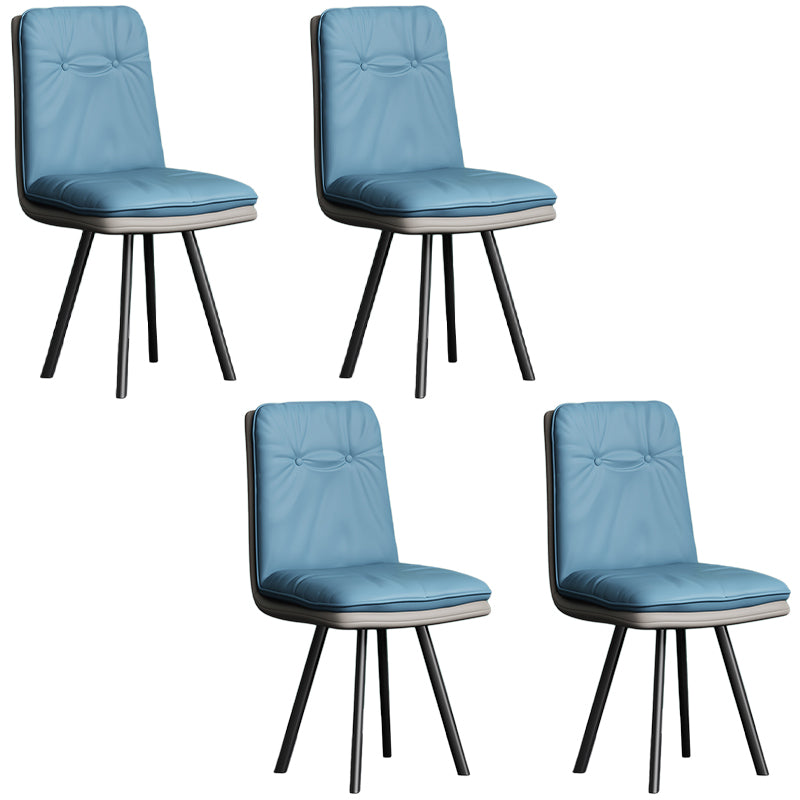 Modern Armless Dining Chairs Faux Leather Parsons Dining Side Chair