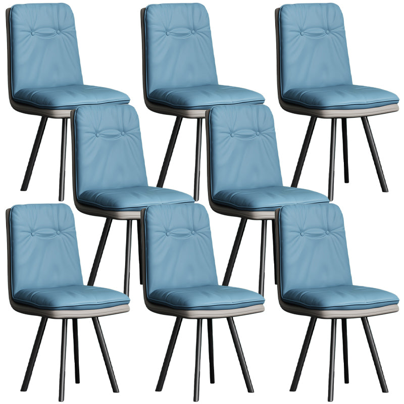 Modern Armless Dining Chairs Faux Leather Parsons Dining Side Chair