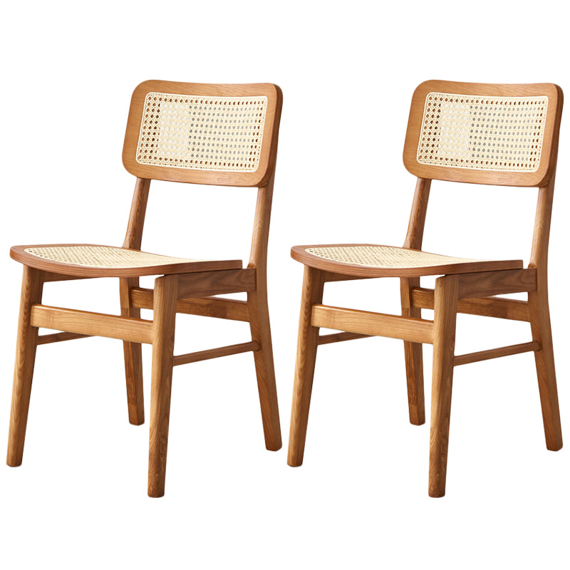 Traditional Style Dining Chairs Open Back Armless Chairs with Wood Legs for Home