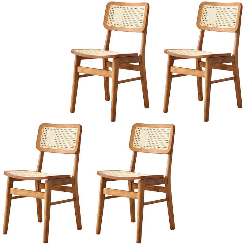 Traditional Style Dining Chairs Open Back Armless Chairs with Wood Legs for Home