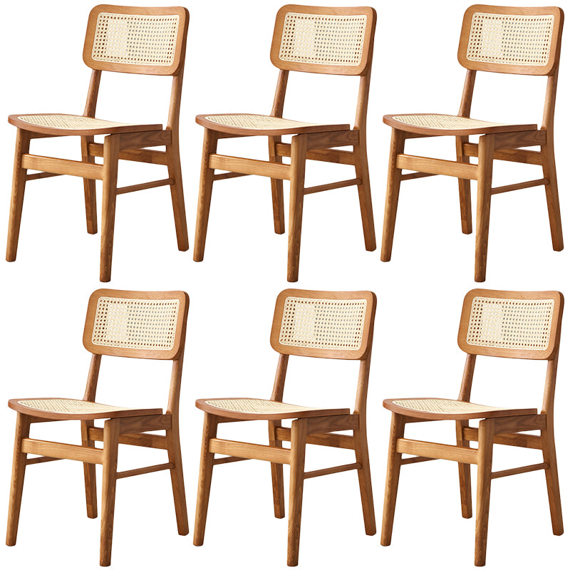 Traditional Style Dining Chairs Open Back Armless Chairs with Wood Legs for Home