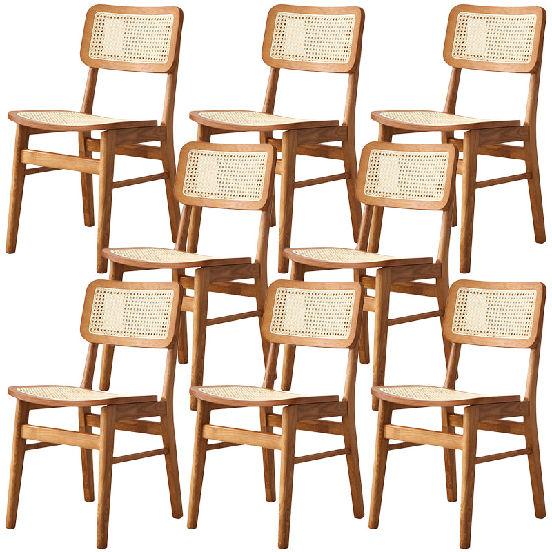 Traditional Style Dining Chairs Open Back Armless Chairs with Wood Legs for Home