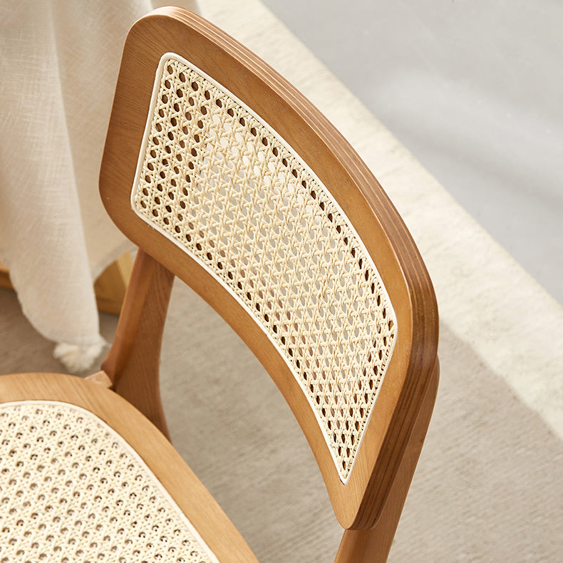 Traditional Style Dining Chairs Open Back Armless Chairs with Wood Legs for Home
