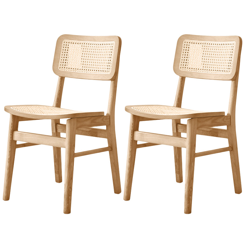 Traditional Style Dining Chairs Open Back Armless Chairs with Wood Legs for Home