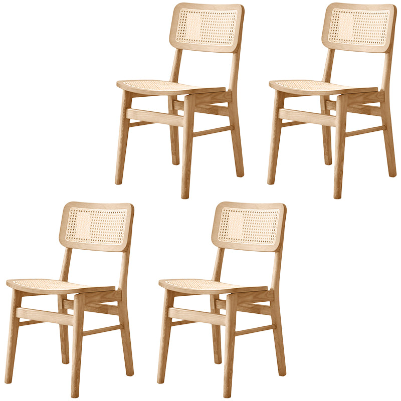 Traditional Style Dining Chairs Open Back Armless Chairs with Wood Legs for Home