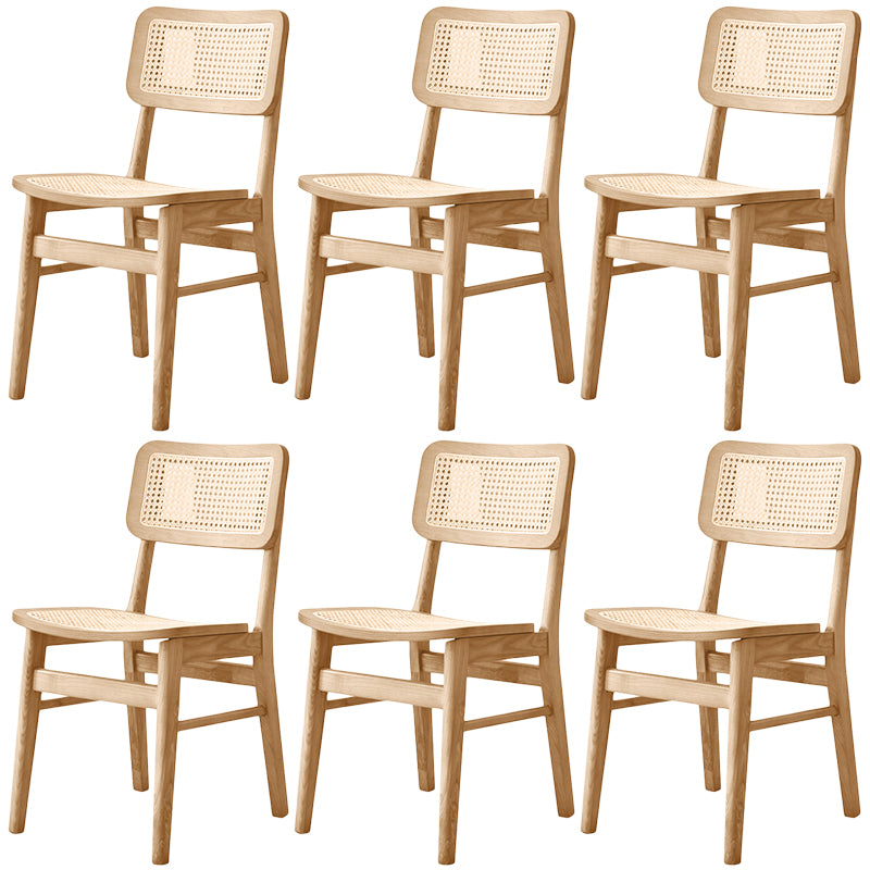 Traditional Style Dining Chairs Open Back Armless Chairs with Wood Legs for Home