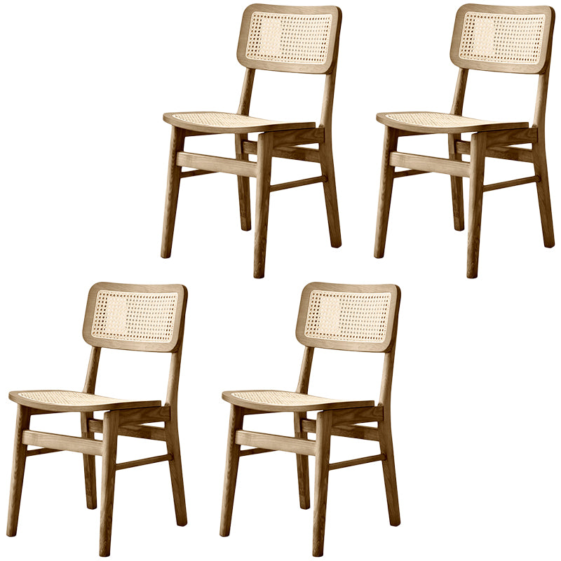 Traditional Style Dining Chairs Open Back Armless Chairs with Wood Legs for Home