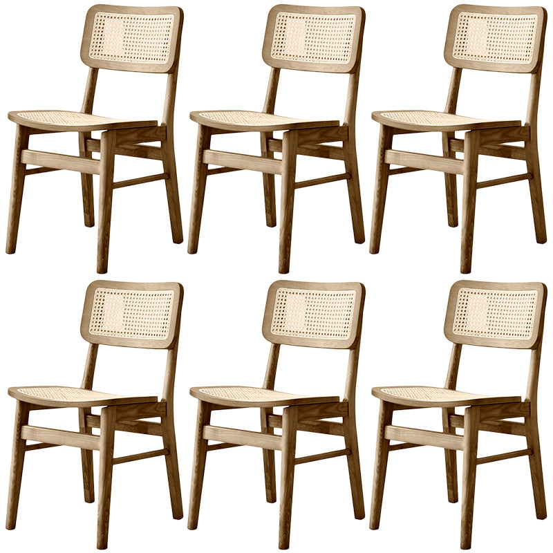Traditional Style Dining Chairs Open Back Armless Chairs with Wood Legs for Home