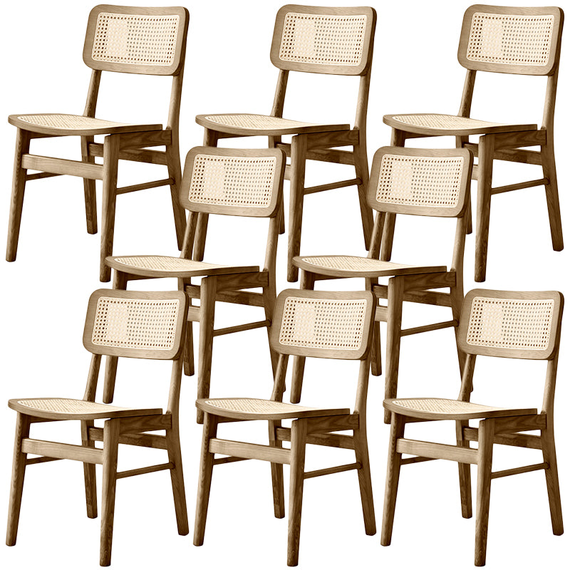 Traditional Style Dining Chairs Open Back Armless Chairs with Wood Legs for Home