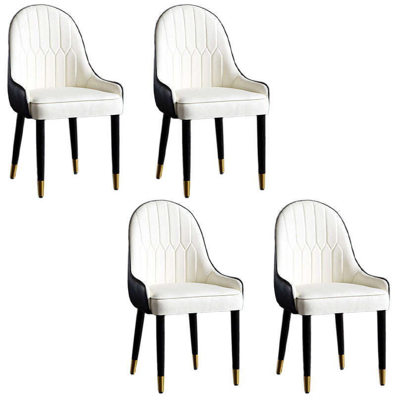 Faux Leather Armless Dining Chairs Glam Dining Side Chair for Home