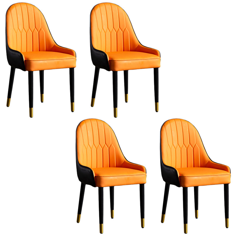 Faux Leather Armless Dining Chairs Glam Dining Side Chair for Home