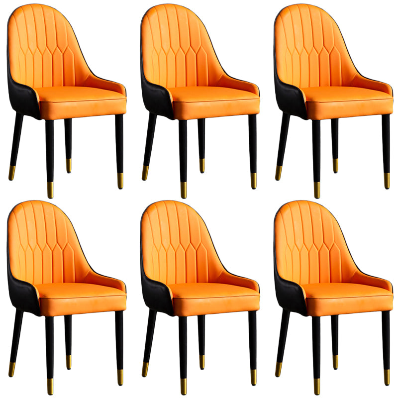 Faux Leather Armless Dining Chairs Glam Dining Side Chair for Home