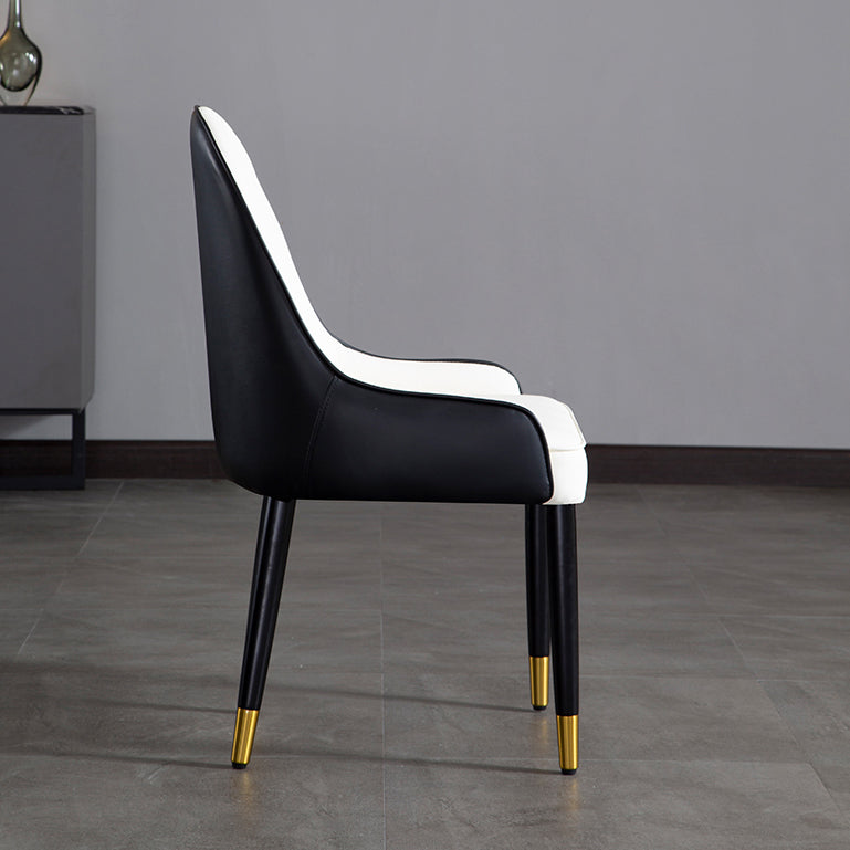 Faux Leather Armless Dining Chairs Glam Dining Side Chair for Home