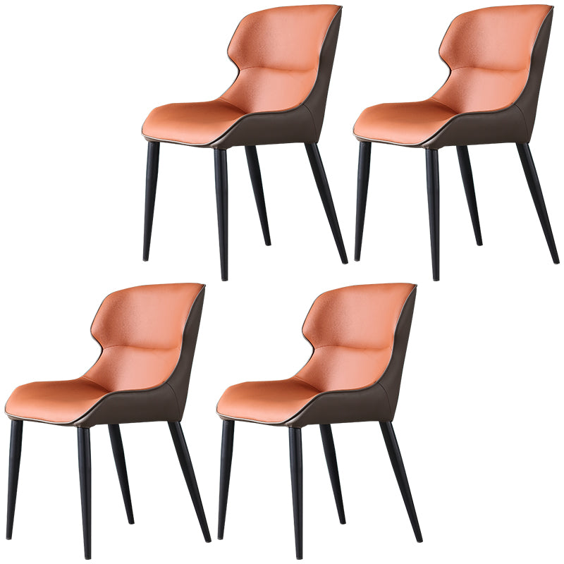 Contemporary Side Chair Set Faux Leather Side Chairs for Kitchen