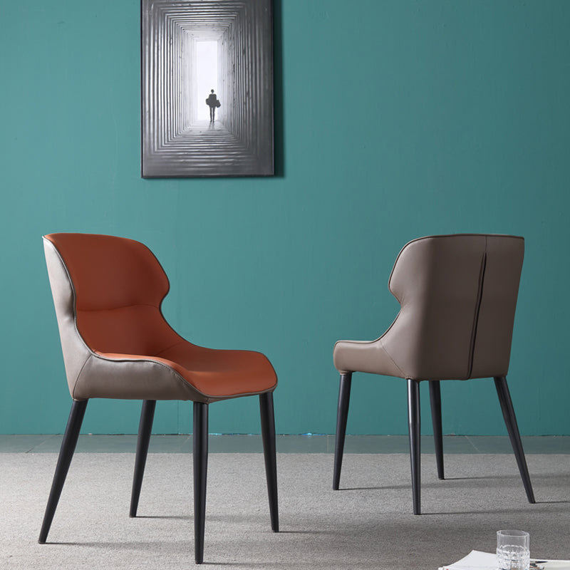 Contemporary Side Chair Set Faux Leather Side Chairs for Kitchen