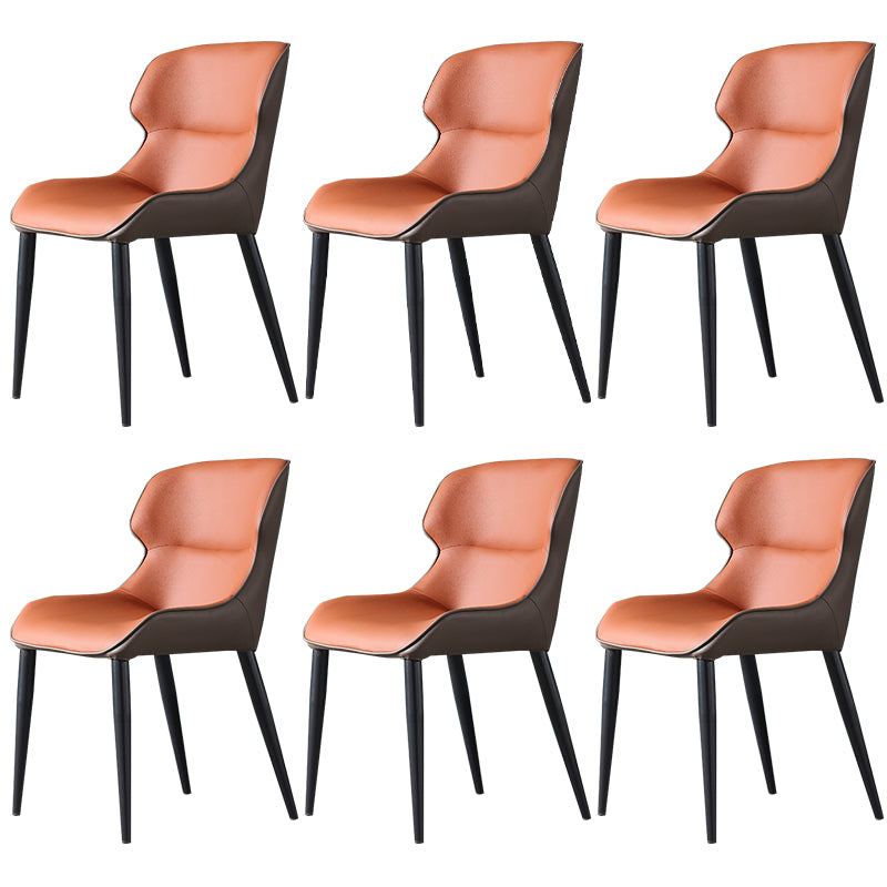 Contemporary Side Chair Set Faux Leather Side Chairs for Kitchen