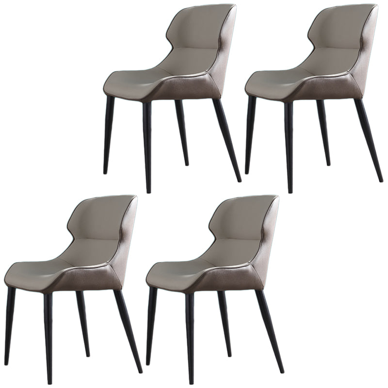 Contemporary Side Chair Set Faux Leather Side Chairs for Kitchen