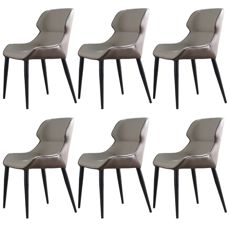 Contemporary Side Chair Set Faux Leather Side Chairs for Kitchen