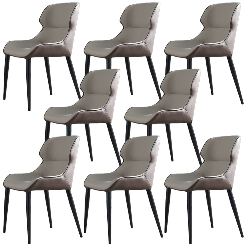Contemporary Side Chair Set Faux Leather Side Chairs for Kitchen