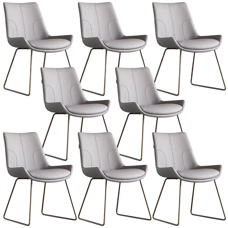 Glam Dining Room Chair Faux Leather Parsons Chair for Dining Room
