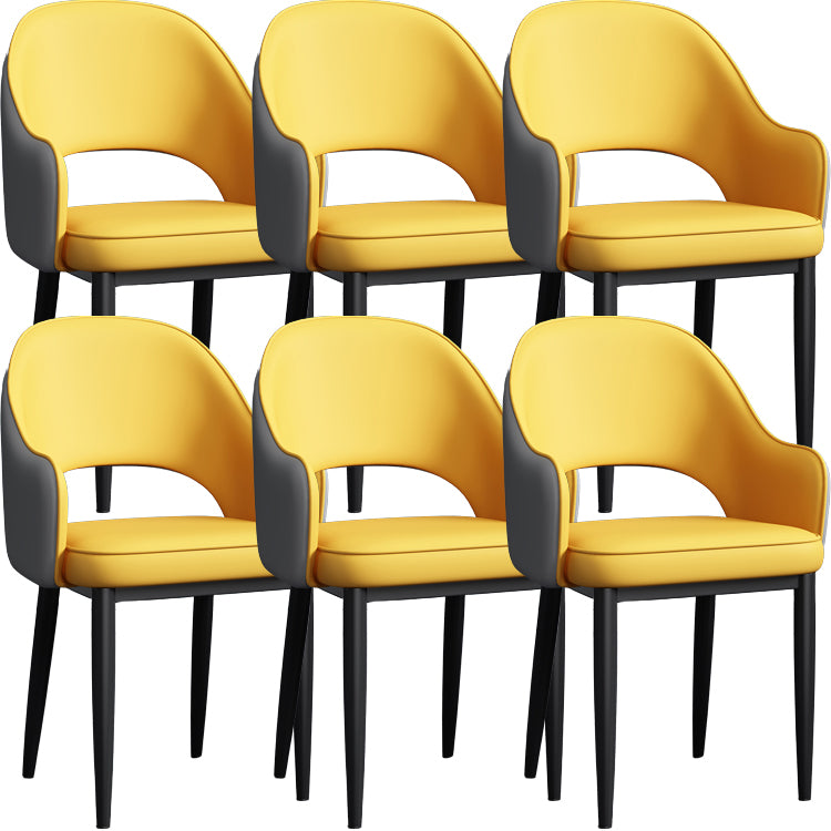 Contemporary Style Dining Chair Steel Legs Arm Chair with Upholstered
