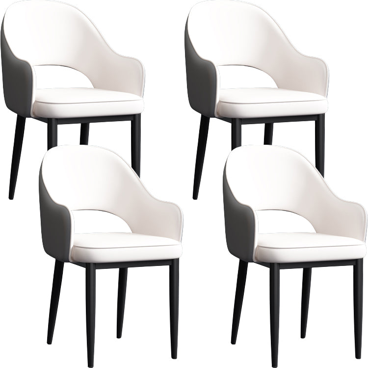 Contemporary Style Dining Chair Steel Legs Arm Chair with Upholstered