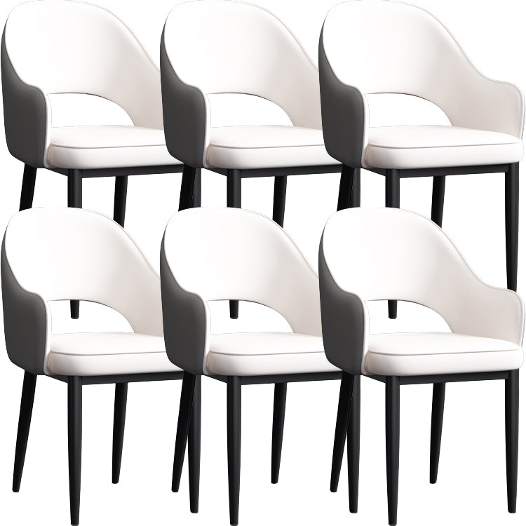 Contemporary Style Dining Chair Steel Legs Arm Chair with Upholstered