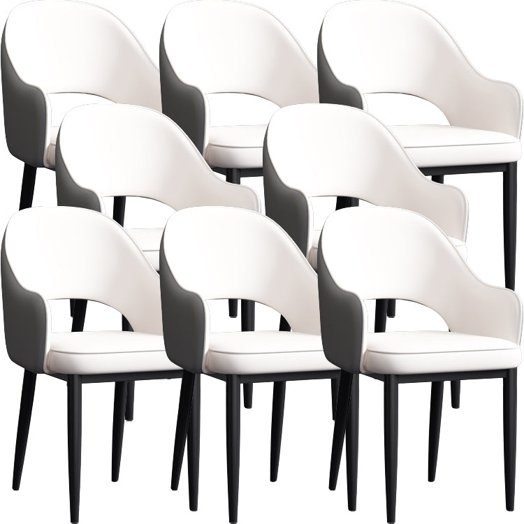 Contemporary Style Dining Chair Steel Legs Arm Chair with Upholstered