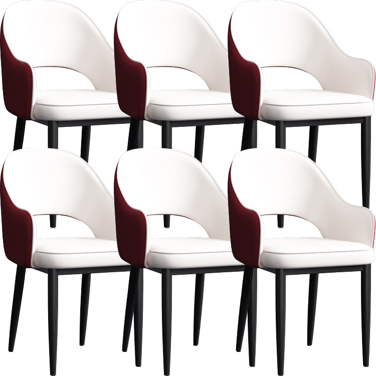 Contemporary Style Dining Chair Steel Legs Arm Chair with Upholstered
