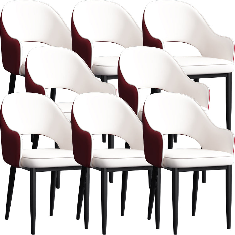Contemporary Style Dining Chair Steel Legs Arm Chair with Upholstered