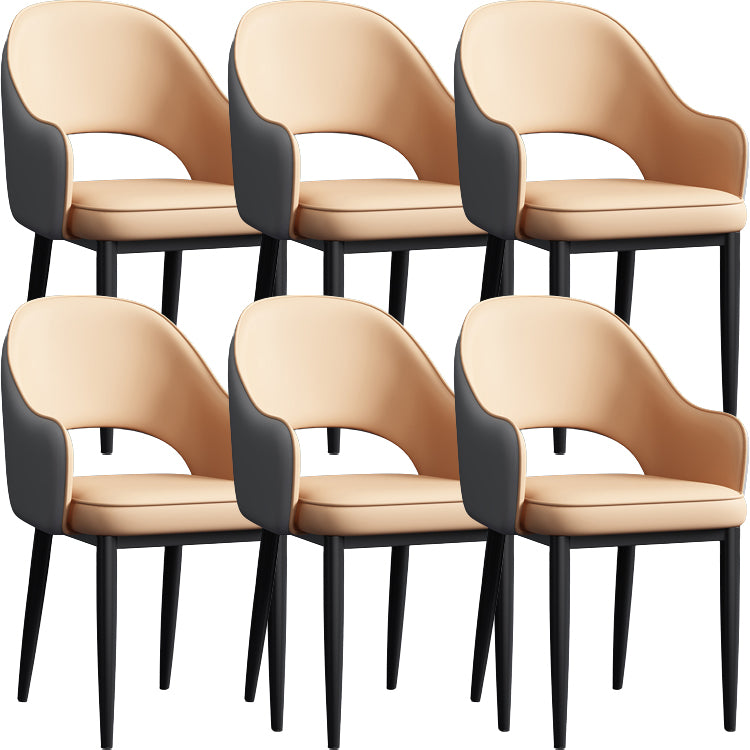 Contemporary Style Dining Chair Steel Legs Arm Chair with Upholstered