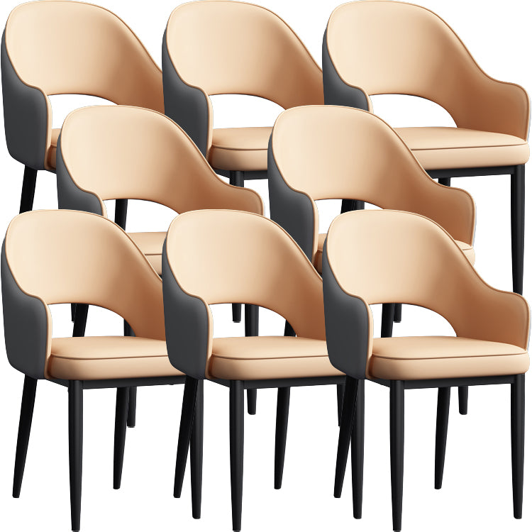 Contemporary Style Dining Chair Steel Legs Arm Chair with Upholstered