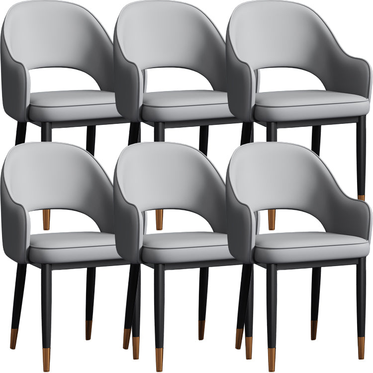 Contemporary Style Dining Chair Steel Legs Arm Chair with Upholstered