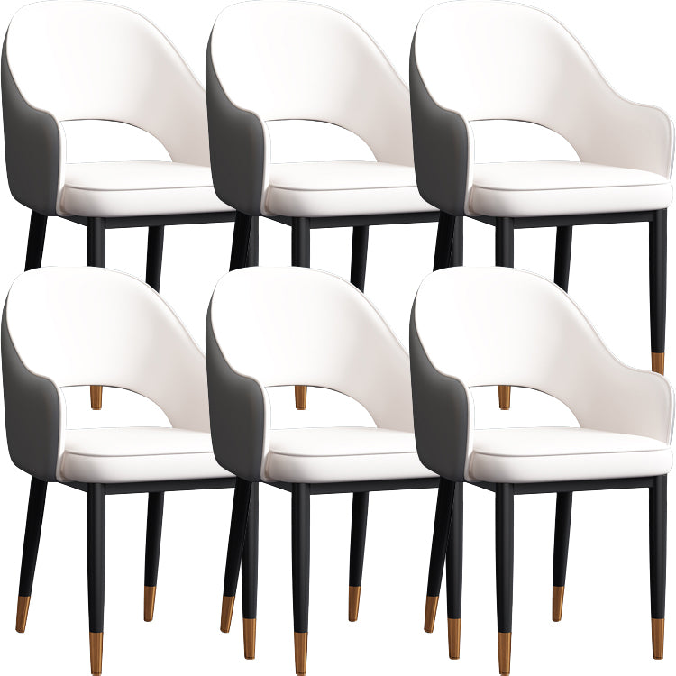 Contemporary Style Dining Chair Steel Legs Arm Chair with Upholstered
