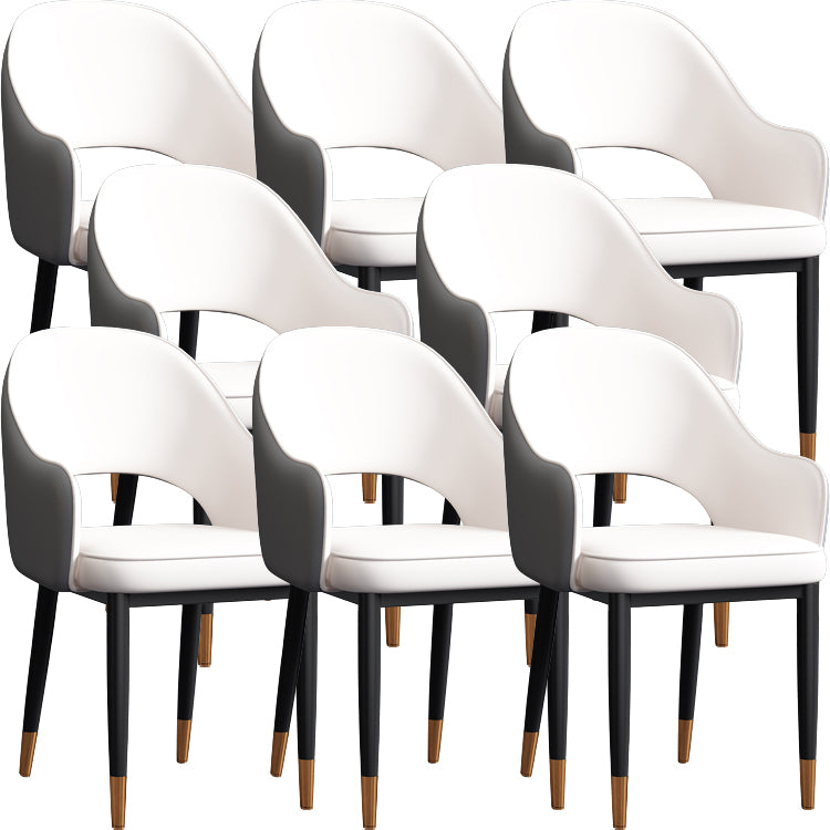 Contemporary Style Dining Chair Steel Legs Arm Chair with Upholstered