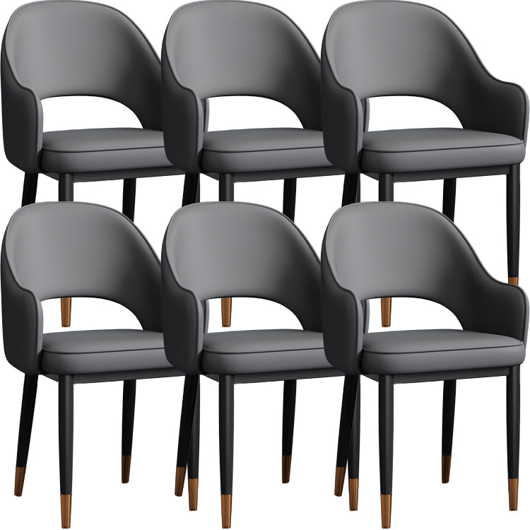 Contemporary Style Dining Chair Steel Legs Arm Chair with Upholstered