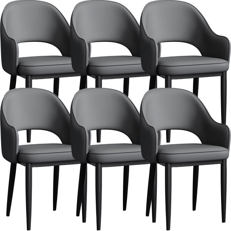 Contemporary Style Dining Chair Steel Legs Arm Chair with Upholstered