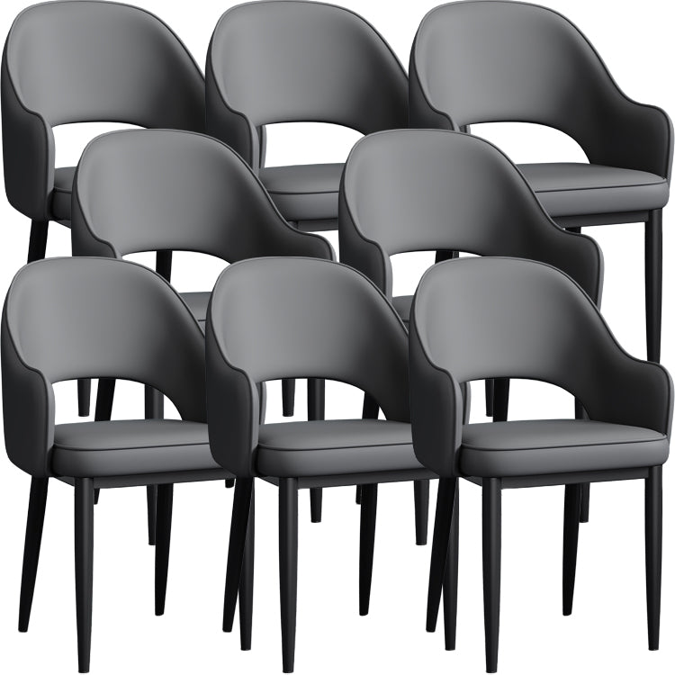 Contemporary Style Dining Chair Steel Legs Arm Chair with Upholstered