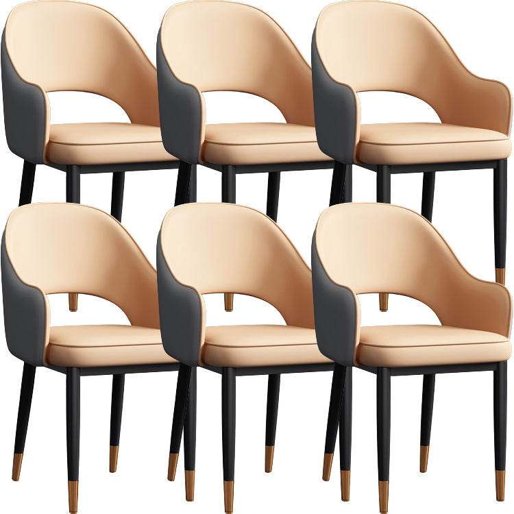 Contemporary Style Dining Chair Steel Legs Arm Chair with Upholstered