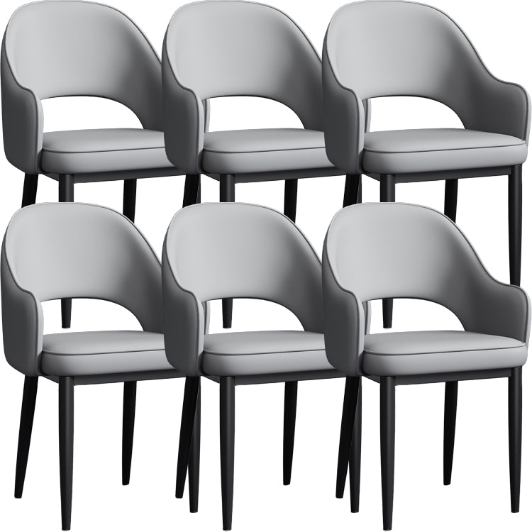 Contemporary Style Dining Chair Steel Legs Arm Chair with Upholstered
