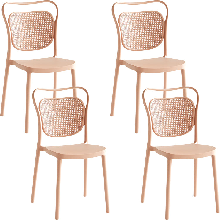 Contemporary Dining Chairs Armless Chairs with Plastic Legs for Home