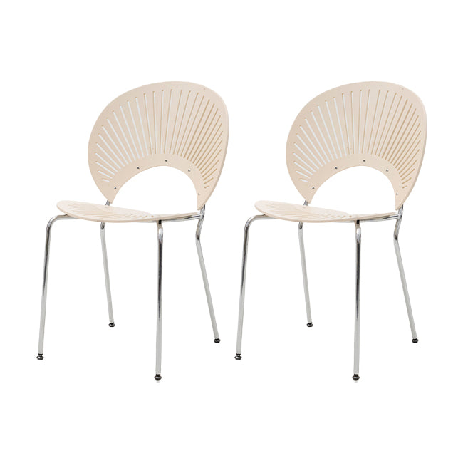 Modern Armless Dining Chairs Solid Wood Windsor Back Dining Side Chair