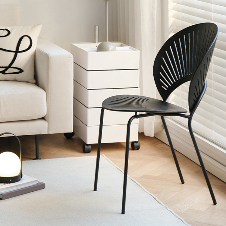 Modern Armless Dining Chairs Solid Wood Windsor Back Dining Side Chair